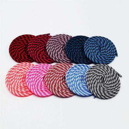 5MM Round Cords Spiral Plaid Polyester Shoelaces For Adult&Kid Men Women Sneaker 2021 Outdoor Sports