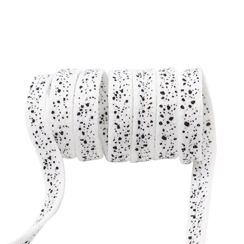 8MM Spray Point High Quality Shoelaces Easy Boots Canvas Ropes Adult&Kid Sneaker 2021 Unisex Black