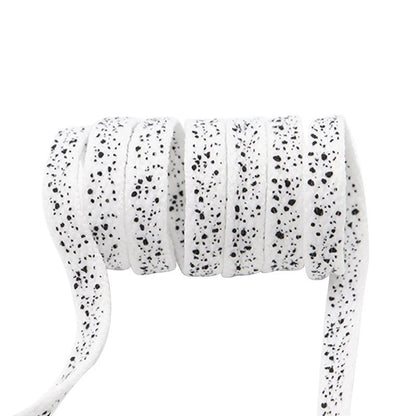 8MM Spray Point High Quality Shoelaces Easy Boots Canvas Ropes Adult&Kid Sneaker 2021 Unisex Black