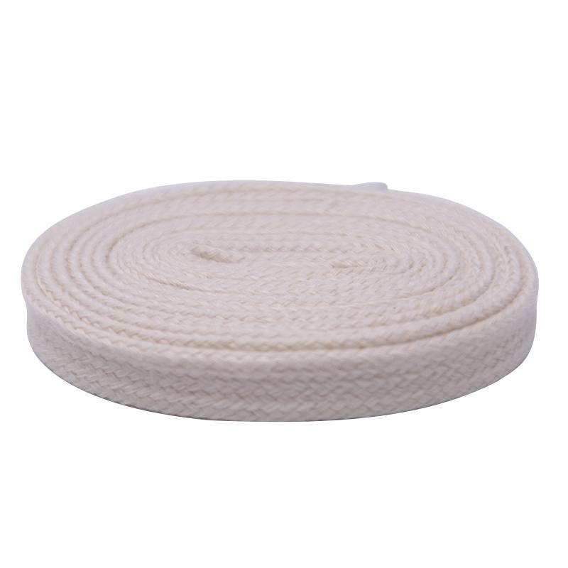 8.5MM Pure Beige Polyester Cotton Shoelaces Meticulous Spool Of Cord For Wholesale Drop-Shipping