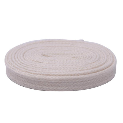 8.5MM Pure Beige Polyester Cotton Shoelaces Meticulous Spool Of Cord For Wholesale Drop-Shipping