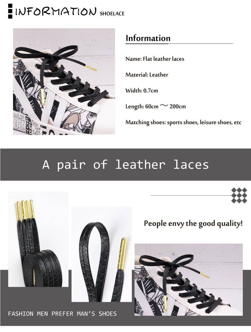 7MM Top Shoe Accessories Black Solid Color Flat Shoelaces Business Boots Canvas Shoes For Office