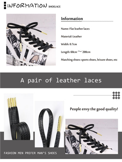 7MM Top Shoe Accessories Black Solid Color Flat Shoelaces Business Boots Canvas Shoes For Office