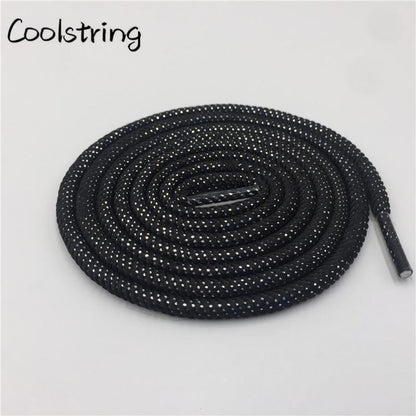 Round Spiral Pattern Shoelaces Glitter Sparkle Shoestrings Unique Flashing Dress Shoe Laces Metallic