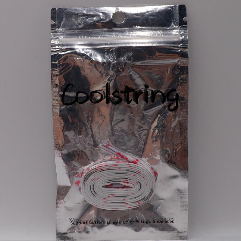 7MM Floral Heat Transfer Printing Shoe Laces Top Accessory Sneaker Women White Red Stamp Pretty Cord