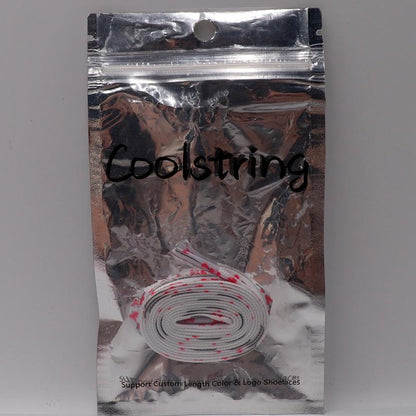 7MM Floral Heat Transfer Printing Shoe Laces Top Accessory Sneaker Women White Red Stamp Pretty Cord