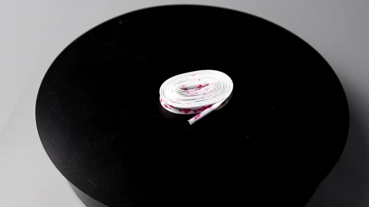 7MM Floral Heat Transfer Printing Shoe Laces Top Accessory Sneaker Women White Red Stamp Pretty Cord