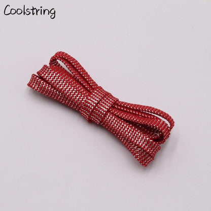Cool 0.7cm Two Colors Mixed Shiny Gold And Silver Thread Sport Sneakers Flat Shoelaces Bootlaces