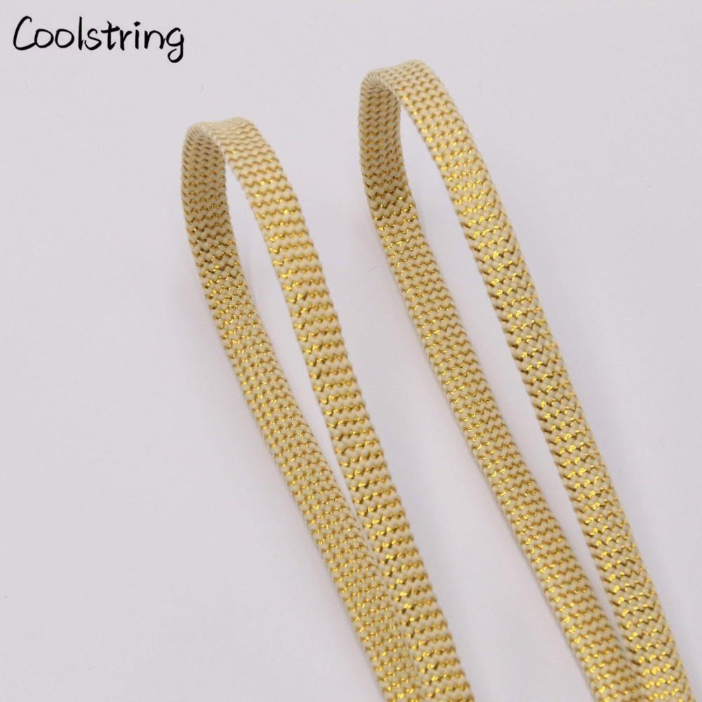 Cool 0.7cm Two Colors Mixed Shiny Gold And Silver Thread Sport Sneakers Flat Shoelaces Bootlaces