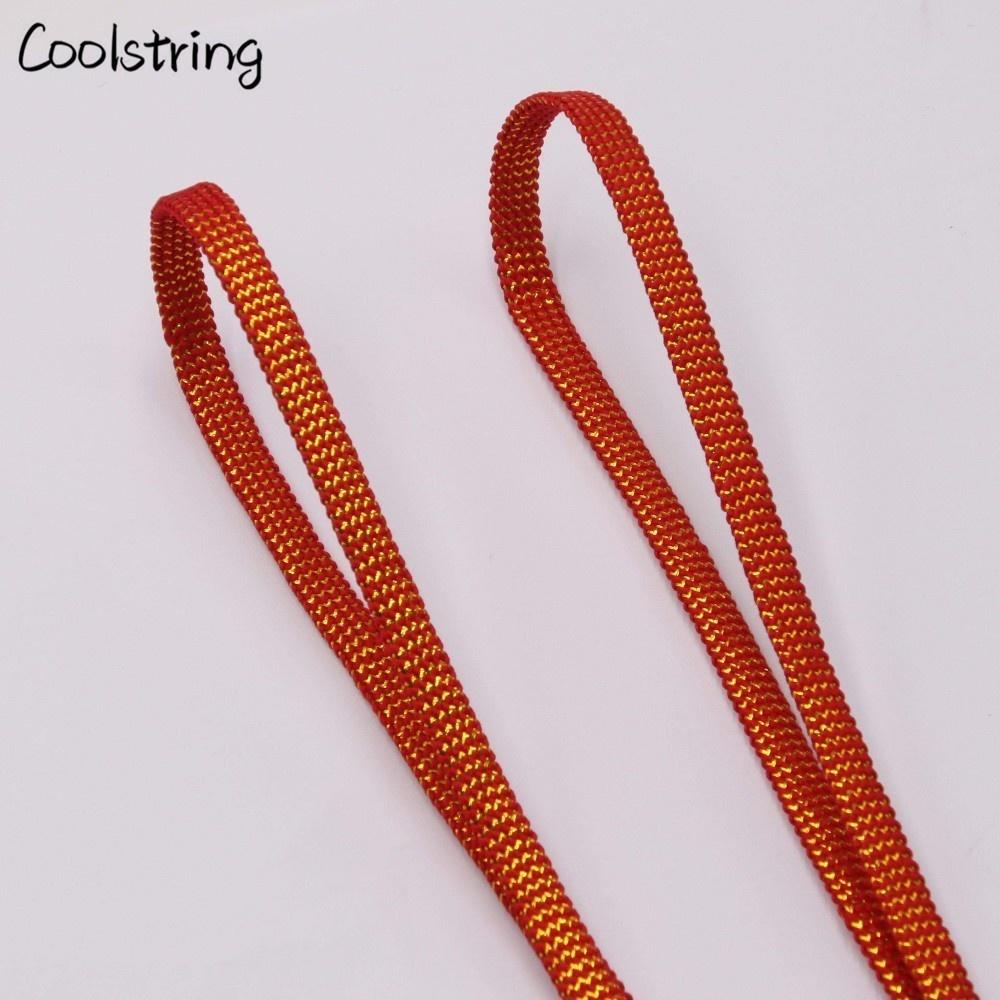 Cool 0.7cm Two Colors Mixed Shiny Gold And Silver Thread Sport Sneakers Flat Shoelaces Bootlaces