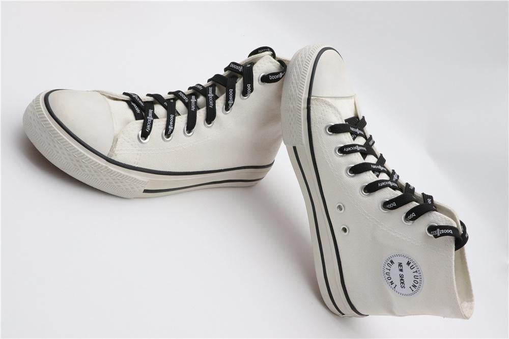 7MM  "boos society" Letter Silk Printing White Black Shoelaces изи буст кроссовки Flat Ropes Easy