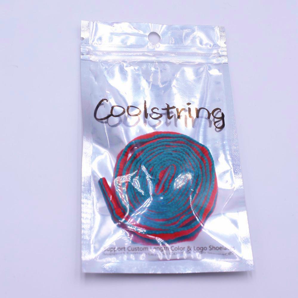 6mm Oval Plastic Tips Two-tone Shoestrings Green Red Polyester Shoelace Semi circular Sports Laces