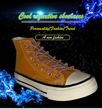 5MM Round Type Reflective Shoelaces Men Women Sneaker 2021 Drop Shipping For Custom Glowing