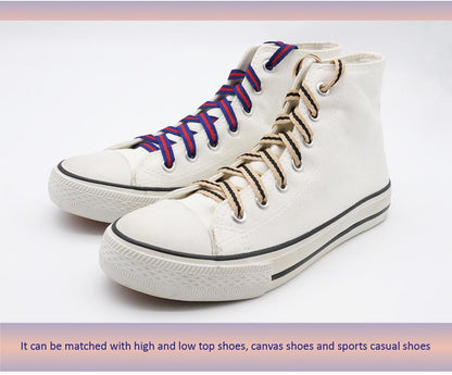 7MM Casual Shoelaces Beige&Black Blue&Red Double Color Combination High Quality Men Women Sneaker