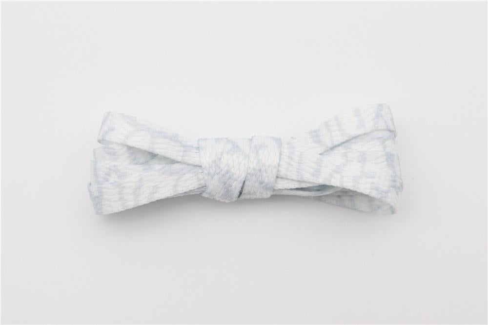 8MM Marble Pattern Heat Transfer Printing Shoelaces Grey White Flat Canvas Shoe Cords Men Women