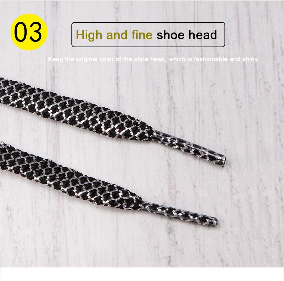 8MM A Pair Shoe Accessories Cheaper Metallic Yarn Shining Shoelaces Rough Texture For Business Men