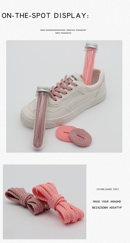 Nice Shoelaces Clothing 7MM Double Layer Polyester Laces Tight Stitch Weaving Process Top Quality