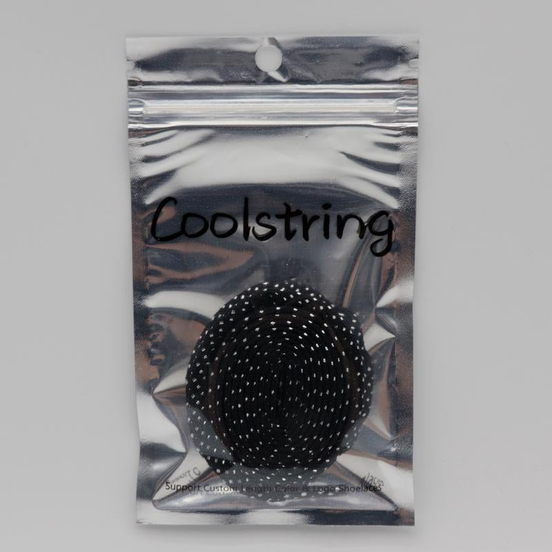 8MM Pretty Shoe Accessories White Black Flat Type Shoelaces Top Quality Metallic Yarn Laces For