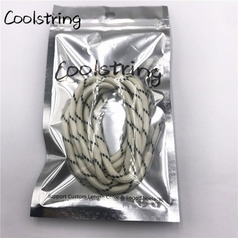 Round Striped Rope Laces Beige White Bootlaces Polyester Shoelace Shoestring For Roller Skates