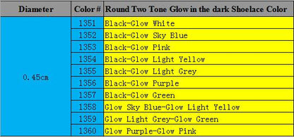 Sport  Fluorescence Round Shoelace Glow In The Dark Night Colorful Fluorescent Shoe Laces Athletic