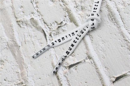 7MM Shoe Accessory Silk Screen Printing Belt Flat Canvas Strings Boots White Black 350 700 ShoeLaces