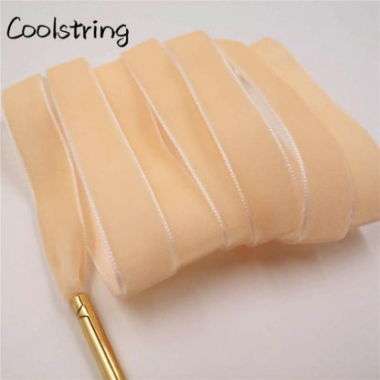 60-180cm Length 1.27 Cm Width Velvet Surface Shoelaces Women Men Black White Colorful Sports Casual