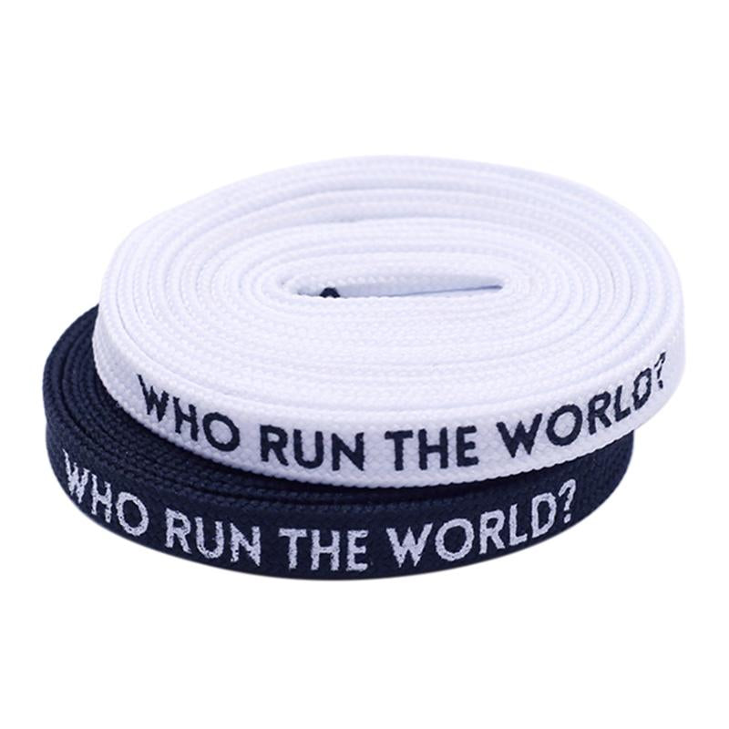 7MM Shoe Accessories Silk Screen Letter Printing Basketball Canvas Boots Falt Laces Lady Charmed