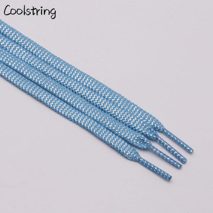 Cool 0.7cm Two Colors Mixed Shiny Gold And Silver Thread Sport Sneakers Flat Shoelaces Bootlaces
