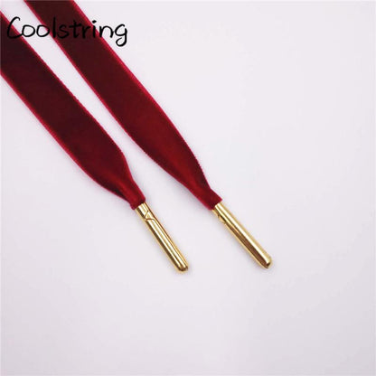 60-180cm Length 1.27 Cm Width Velvet Surface Shoelaces Women Men Black White Colorful Sports Casual