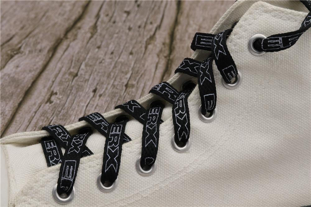 7MM Black-White Blue-Sapphire "ERX" Letter Printing Shoelaces Women Sneaker 2021 Canvas Ropes Flat
