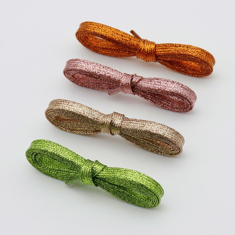 7MM Metallic Yarn Flat Laces Durable Material Making Pretty&Gorgeous Lady Boot Easy Lacets