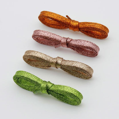 7MM Metallic Yarn Flat Laces Durable Material Making Pretty&Gorgeous Lady Boot Easy Lacets