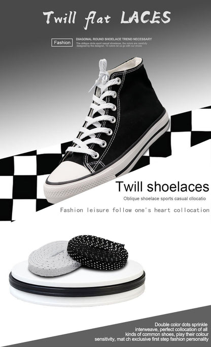8MM Pretty Shoe Accessories White Black Flat Type Shoelaces Top Quality Metallic Yarn Laces For