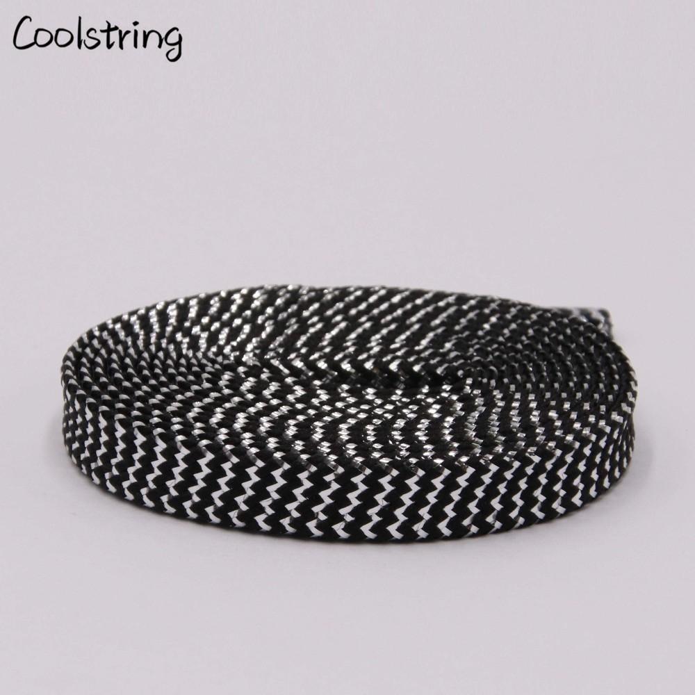 Cool 0.7cm Two Colors Mixed Shiny Gold And Silver Thread Sport Sneakers Flat Shoelaces Bootlaces