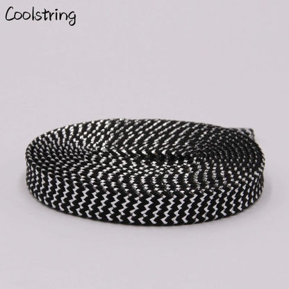 Cool 0.7cm Two Colors Mixed Shiny Gold And Silver Thread Sport Sneakers Flat Shoelaces Bootlaces