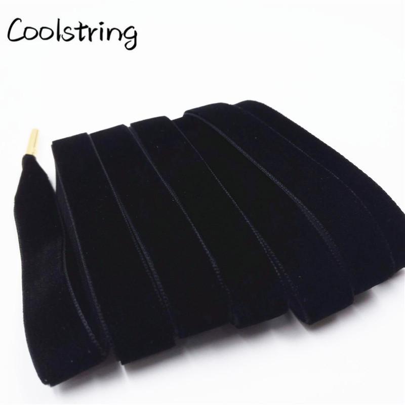 60-180cm Length 1.27 Cm Width Velvet Surface Shoelaces Women Men Black White Colorful Sports Casual