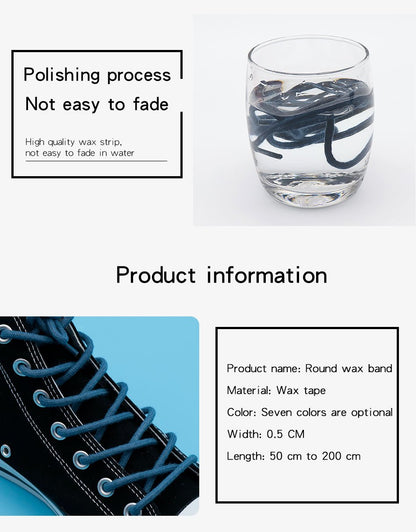 5MM Solid Color Pure Cotton Beige/Blue Waxed Rope Suit For Boy Pant Man Sneaker Canvas Sport