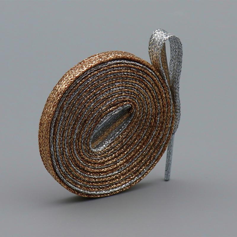 7MM Metallic Yarn Flat Laces Durable Material Making Pretty&Gorgeous Lady Boot Easy Lacets