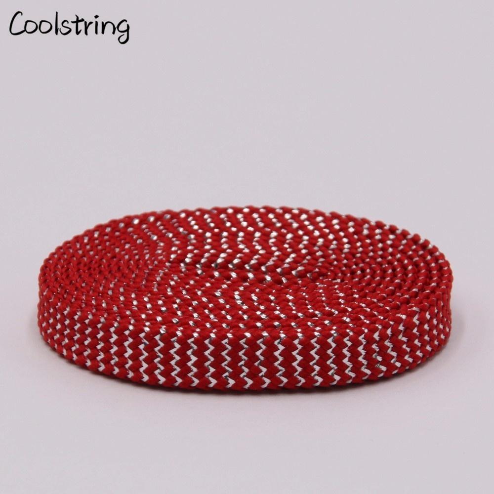 Cool 0.7cm Two Colors Mixed Shiny Gold And Silver Thread Sport Sneakers Flat Shoelaces Bootlaces
