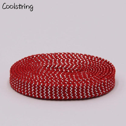 Cool 0.7cm Two Colors Mixed Shiny Gold And Silver Thread Sport Sneakers Flat Shoelaces Bootlaces