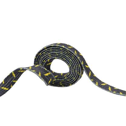8MM Wide Shoe Accessories Black&Yellow Lighting Heat Transfer Printing Flat Laces Canvas Boots