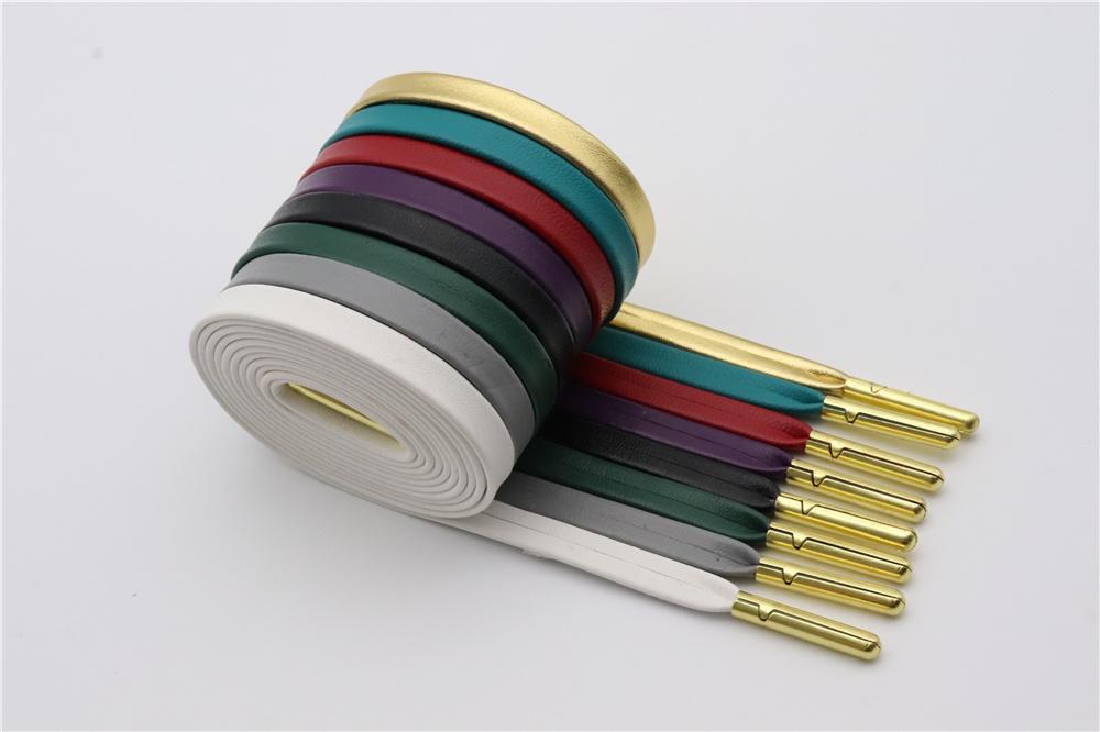 7MM Strong Surface PU Leather Top Quality Shoelaces Whole Production For Custom Bulk Order Drop