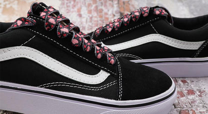 Top Quality Shoelaces Accessories 8MM Flat Pink Girl Lovers Heart Heat Transfer Printing Women