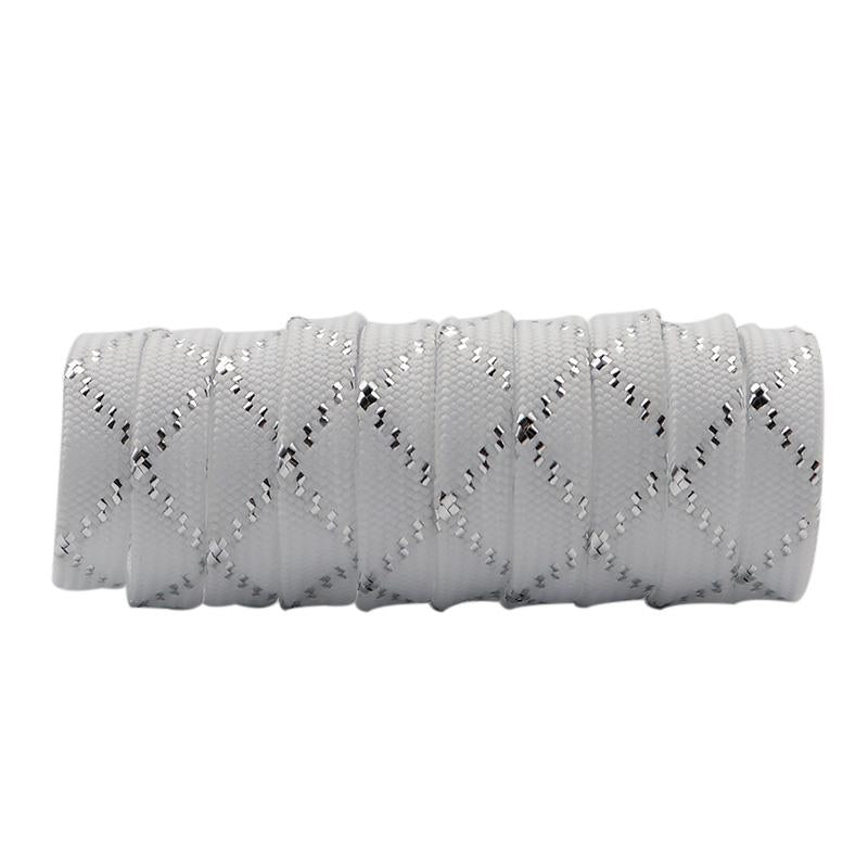 8MM Top Shoelaces Clothing White-Sliver Metallic Wire Laces Charmed Women Sneaker Canvas Boot
