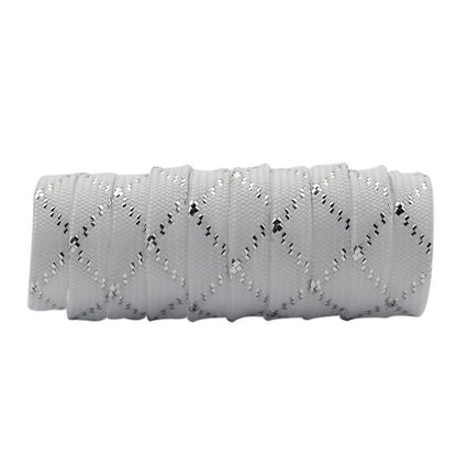 8MM Top Shoelaces Clothing White-Sliver Metallic Wire Laces Charmed Women Sneaker Canvas Boot