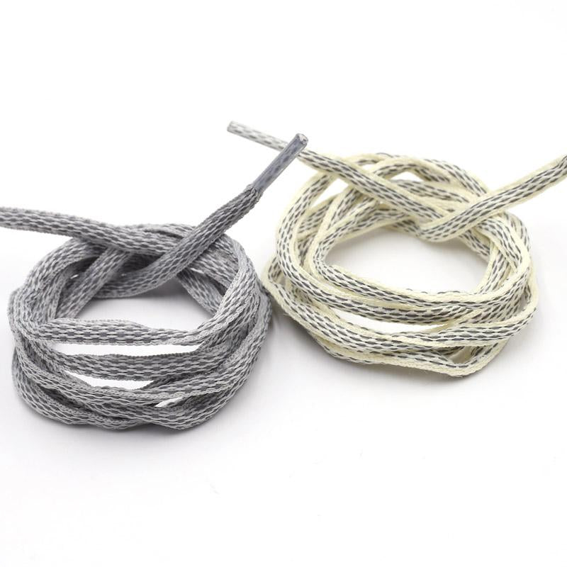 6MM Oval Reflective 3M Semicircular Ropes Athletic Highlight Shoe Latchet Grey Beige Eye-Catching