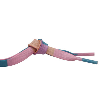 Contrast Color 1Pair Colorful Shoelaces Rainbow Connected Flat Shoe Laces for Canvas Casual Shoes Chromatic Colour Shoelace