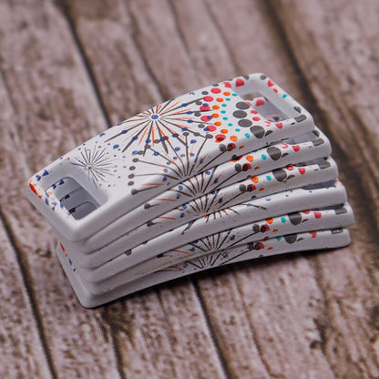 Handworking Flower print 2 Pcs Color Lace Ends 10.0*30.0mm Individuality Retangle Aglets Passion Matching Shoelace Tips
