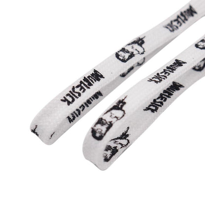 Handsome man 9mm Black Shoelaces 60-180cm Vintage Printing Shoelaces Super Bootlaces Shimmering  Shoe Laces for Queens Kids