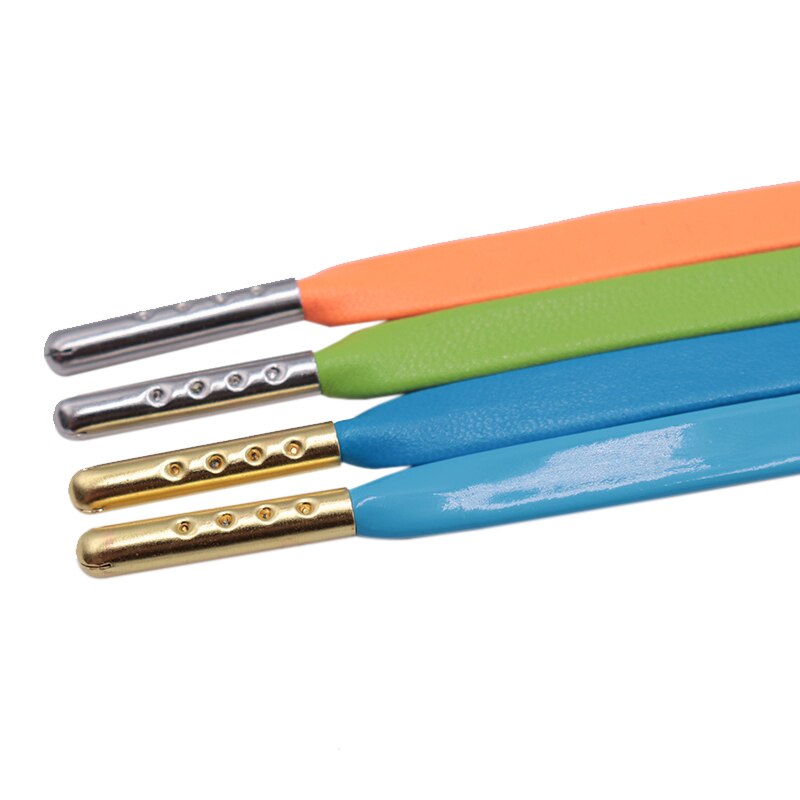 7MM Flat PU Leather Shoelaces 60-180cm Ultra Durable Pu Material Cords 4 designs With Metal Aglets for Leather Suit Shoes